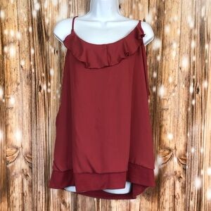Maurices Strappy Spaghetti Strap Tie Back Ruffle Tank